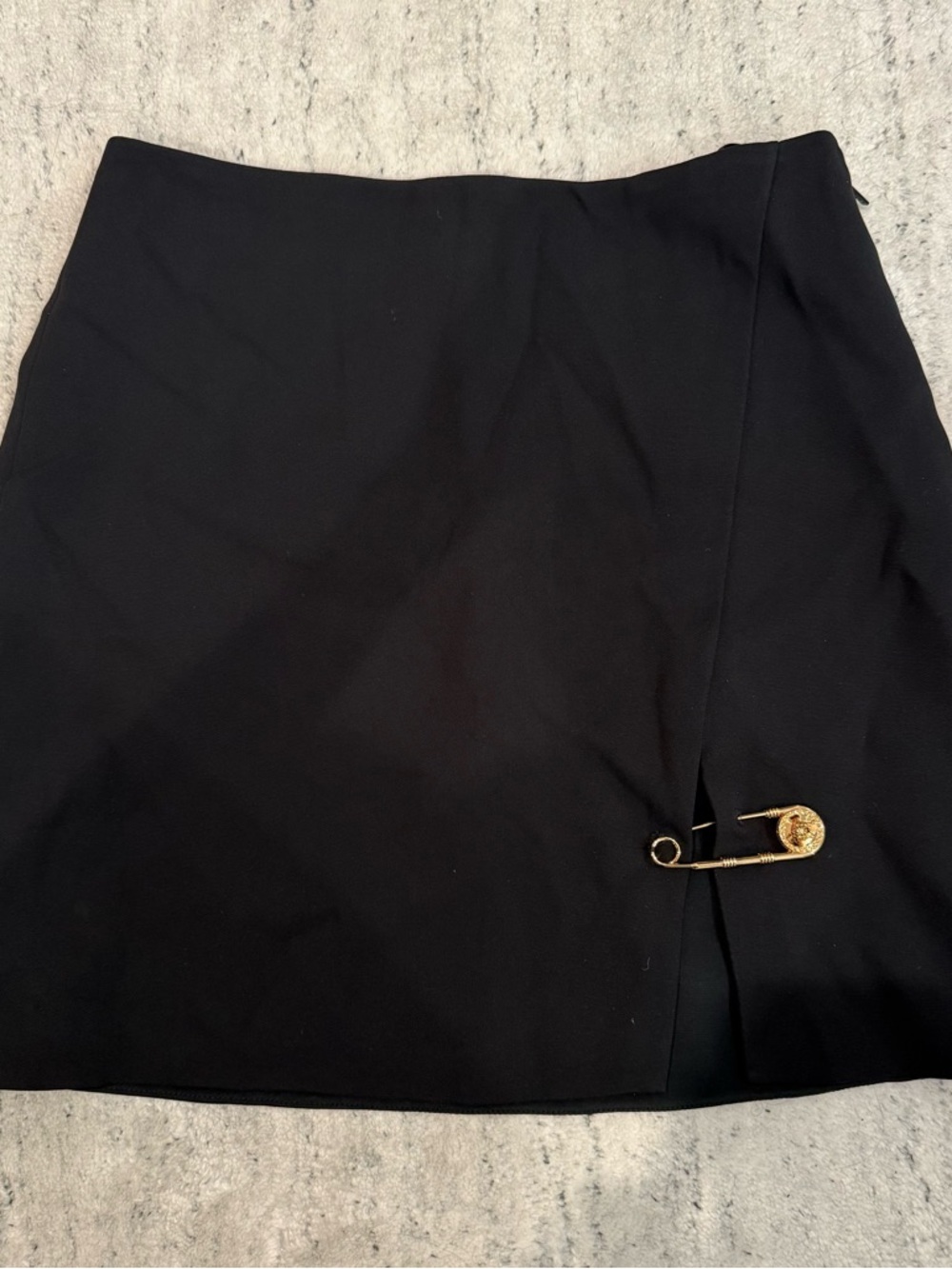 Authentic Versace Black Silk Mini Skirt 36